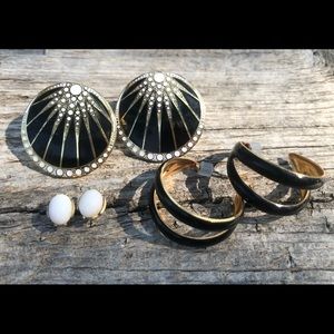 Vintage Black and White Earrings